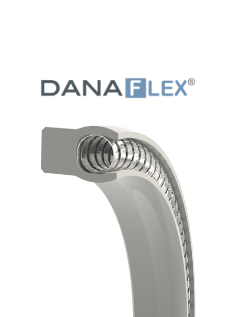 Profils DANAFLEX® qui se composent d’une enveloppe extérieure thermoplastique haute performance – en configuration radiale ou axiale – et d’un ressort énergiseur de conception hélicoïdale, inclinée ou de type V.